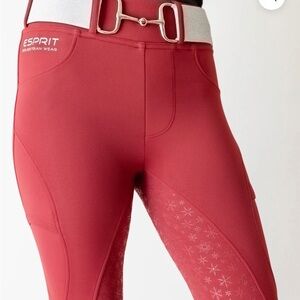 ESPRIT L WINTER RIDING BREECHES pull on breeches - RUBY RED